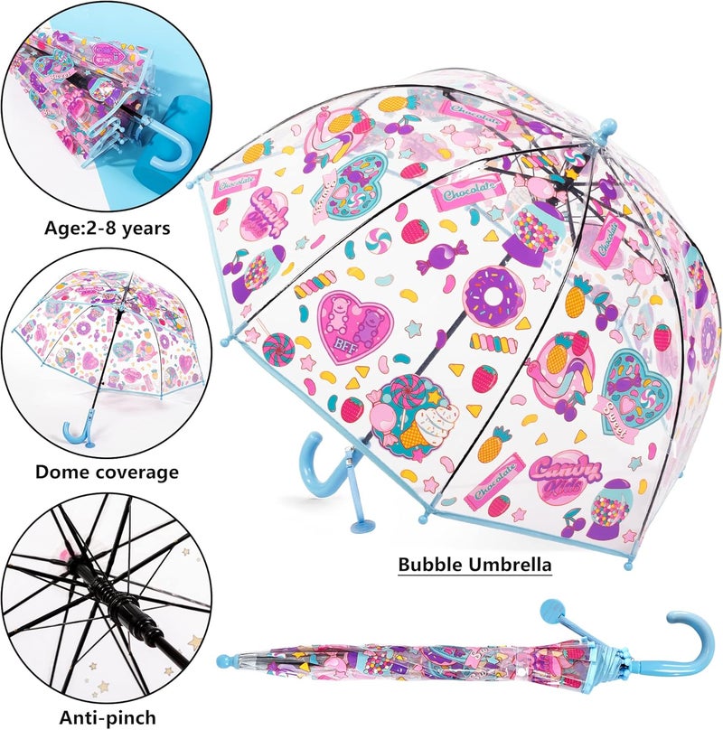 RONIARE Kids Umbrella Clear Bubble Umbrellas for Rain,Safety Dome Windproof Umbrella for Kid Girls and Boys - Image 3